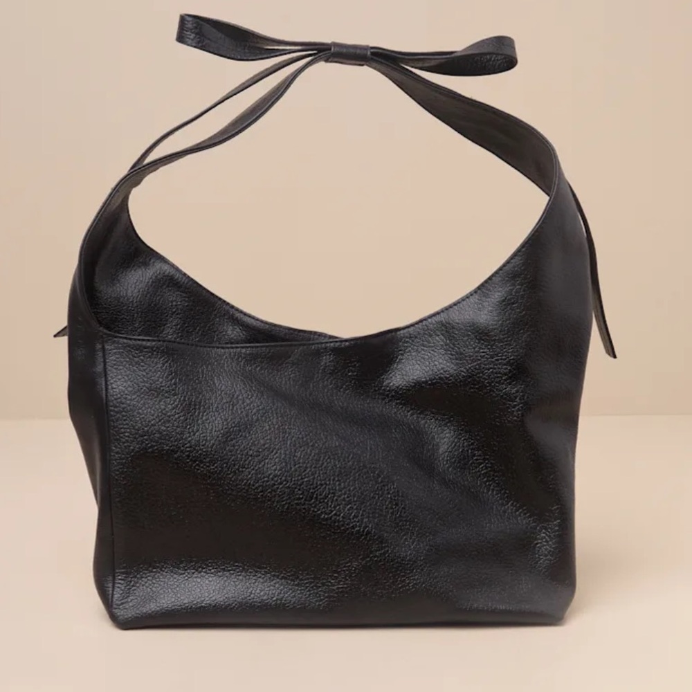 Chic Black Leather Hobo Bag